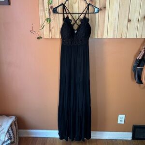 Wishlist Apparel Black Lace Maxi Dress